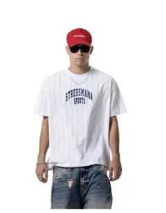 SSMA SPORTS STRIPED T-SHIRT - WHITE