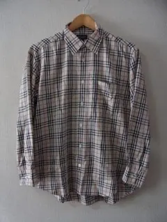 希少 激レア バーバリー ノバチェック 長袖 シャツ メンズ M 超美品