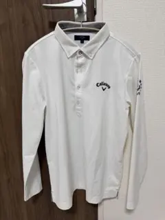 Callaway ゴルフウェア ホワイト 長袖ポロシャツ