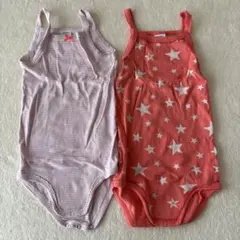 プチバトー　24m86cm キャミソール　カバーオール　肌着　ボーダー　星