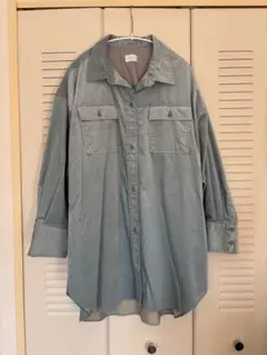 green label relaxing コーデュロイシャツ くすみブルー