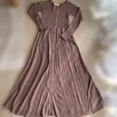 archives ニットロングワンピース ラメ入りブラウン