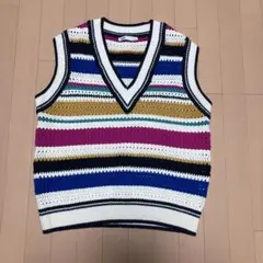⭐︎清野菜名着用⭐︎ Zara マルチカラー　オーバーサイズ　ニットベスト