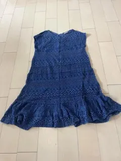 ZARAキッズレース編み風ワンピースガールズ女の子140ネイビー