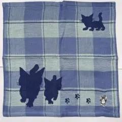 わちふぃーるど ダヤン　ハンドタオル　モクチェックガーゼ　猫 刺繍　日本製のサムネイル