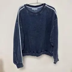 LOGOS DAYS デニムスウェット プルオーバー 袖ラインT