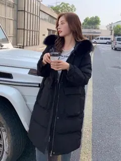 ダウンコート レディース エコファー ダウンジャケット ロングコート 羽毛