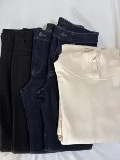 ユニクロ デニム×4／パーカーワンピース