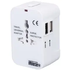 海外変換プラグ 2USBポート マルチアダプター A/O/BF/C 旅行 充電