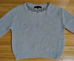 【美品】マーキュリーデュオ　MERCURYDUO　ビジューニット　長袖　水色