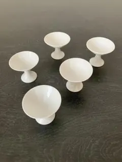 白い陶器製お猪口 5個セット