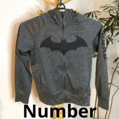 Number バットマン コラボ フルジップ パーカー グレー S