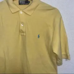 Polo by Ralph Lauren イエロー ポロシャツ M ブルー刺繍