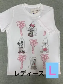 ユニクロ ミッキー ミニーマウス ドナルド Tシャツ レディース L サーフィンのサムネイル