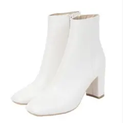 【未使用】スクエアトゥチャンキーヒールショートブーツ / ur's LL