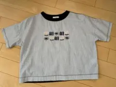POU DOU DOU バイカラー 半袖Tシャツ チェック柄 刺繍入りのサムネイル
