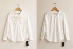 【新品タグ付き】BLISS POINT 2WAY リボンブラウス ホワイト 長袖のサムネイル