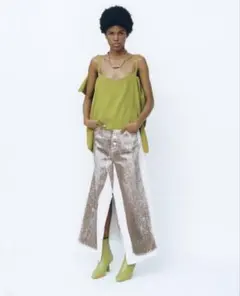 MM6 Maison Margiela デニムプリント フリンジ スカート 38のサムネイル