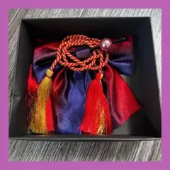 成人式 髪飾り リボン 組紐 タッセル コーム 赤 紫 振袖 袴 一度使用