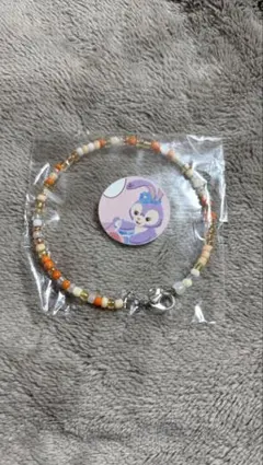 一点物 新品 未開封 ブレスレット ビーズ オレンジ系 ハンドメイド