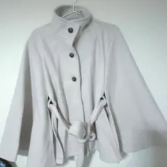 GRL リボンベルト付きスタンドカラーケープコート