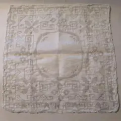 アンティーク 手刺繍 リネンハンカチ ホワイトのサムネイル