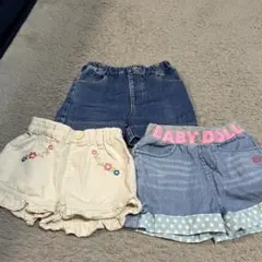 デニムショートパンツ3点セット