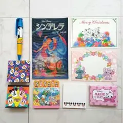 ディズニー メモ ふせん ペン ポストカード あぶらとり紙 セット