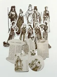 【A】コラージュ素材　紙ステッカー　素材紙　ヴィンテージ　おすそ分け　15枚