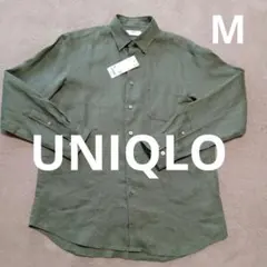 UNIQLO プレミアムリネンシャツ M オリーブ