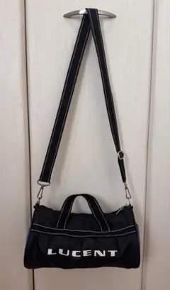 LUCENT ショルダー・ミニドラムバッグ ブラック×ブルー