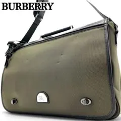 【希少 90s】BURBERRY メッセンジャーバック カーキ ターンロック