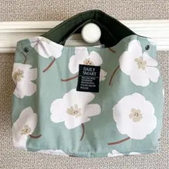 ハンドメイド ハンドバッグ 北欧風花柄 内ポケット付 お弁当入れ サブバッグ