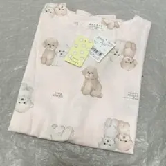 新品☆ナルエー 半袖パジャマ Wガーゼ M〜L☆プードル B ピンクのサムネイル