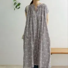 アーバンリサーチドアーズ コットンプリントギャザーワンピース アラベスク