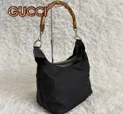 GUCCI バンブー ナイロンショルダーバッグ 黒