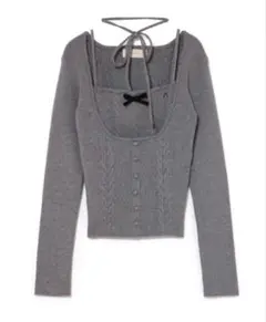 andmary Sharon ribbon tops gray