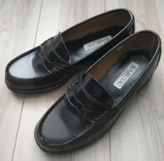 HARUTA　コインローファー　レディース　24cm　３E　ブラック　合皮