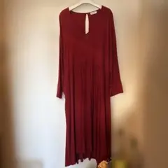 LEPSIM バーガンディ Vネックワンピース