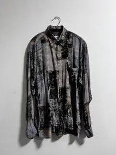 【BENOIT GENEY】総柄デザインシャツ / アート柄 / ヴィンテージ風