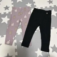 プティマイン90cm 吸湿発熱ミッフィーレギンス　シアバタージャガードレギンス