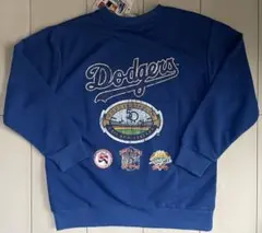 新品　160cm MLB ドジャース　トレーナー　カスレ　ブルー