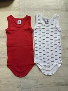 PETIT BATEAU ノースリーブロンパース 2枚セット
