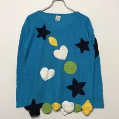 ENRICO COVERI 古着 ハート 星 アップリケ ニット トップスのサムネイル