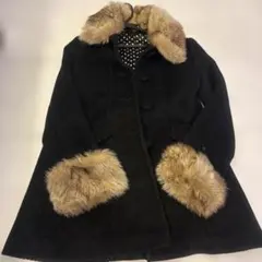 美品‼︎ファー付き黒ロングコート　Mサイズ