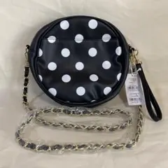 ingni イング ショルダーバッグ 丸型 ストラップ チェーンショルダー 水玉