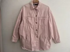 ZARA ザラ　ピンク オーバーサイズ デニムジャケット　ジージャン