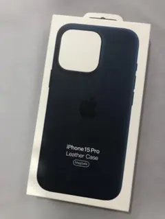 MagSafe対応 iPhone 15Pro 純正品 レザーケース ブルー