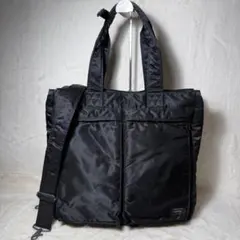 美品　PORTER ポーター タンカー 2way トートバッグ ブラック　黒