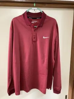 Nike Golf Dri-FIT 赤 長袖ボタンダウンポロシャツ XＬ